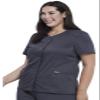 Cherokee Women's V-Neck Scrub Top with Snap Front, 4 Pockets, and 2-Way Stretch Fabric WW622, L, Pewter view 2
