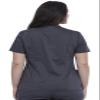 Cherokee Women's V-Neck Scrub Top with Snap Front, 4 Pockets, and 2-Way Stretch Fabric WW622, L, Pewter view 4