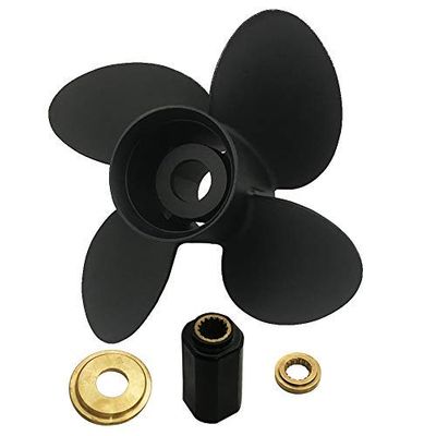 ARKDOZA 4 Blade Aluminum Propeller for Honda BFP60 BF75-130HP Outboard 15 Spline Tooth Interchangeable Hub (12-7/8 (Dia) x 15 (Pitch))