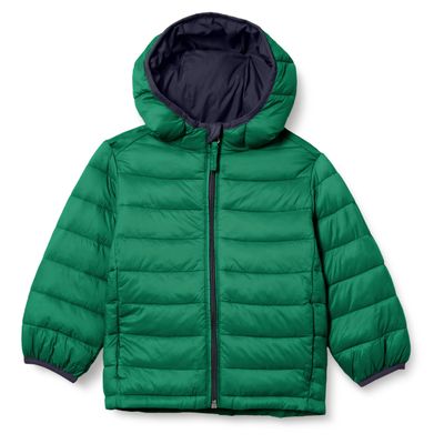 Amazon Essentials Boys' Lightweight Water-Resistant Packable Hooded Puffer Jacket, Green, XXL