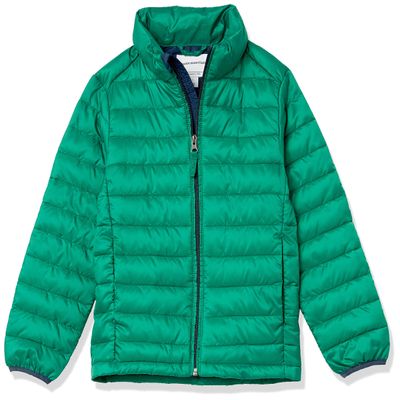 Amazon Essentials Boys' Lightweight Water-Resistant Packable Puffer Jacket, Green, XX-Large