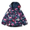 Amazon Essentials Girls' Lightweight Water-Resistant Packable Hooded Puffer Jacket, Navy Floral, Small view 1