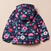 Amazon Essentials Girls' Lightweight Water-Resistant Packable Hooded Puffer Jacket, Navy Floral, Small view 3