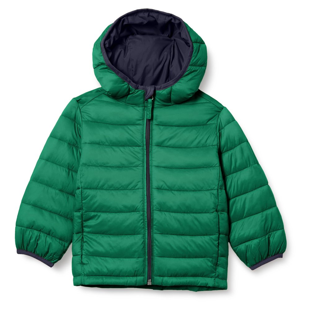 Amazon Essentials Boys' Lightweight Water-Resistant Packable Hooded Puffer Jacket, Green, 3T