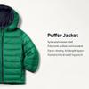 Amazon Essentials Boys' Lightweight Water-Resistant Packable Hooded Puffer Jacket, Insulated, Green, Medium view 2