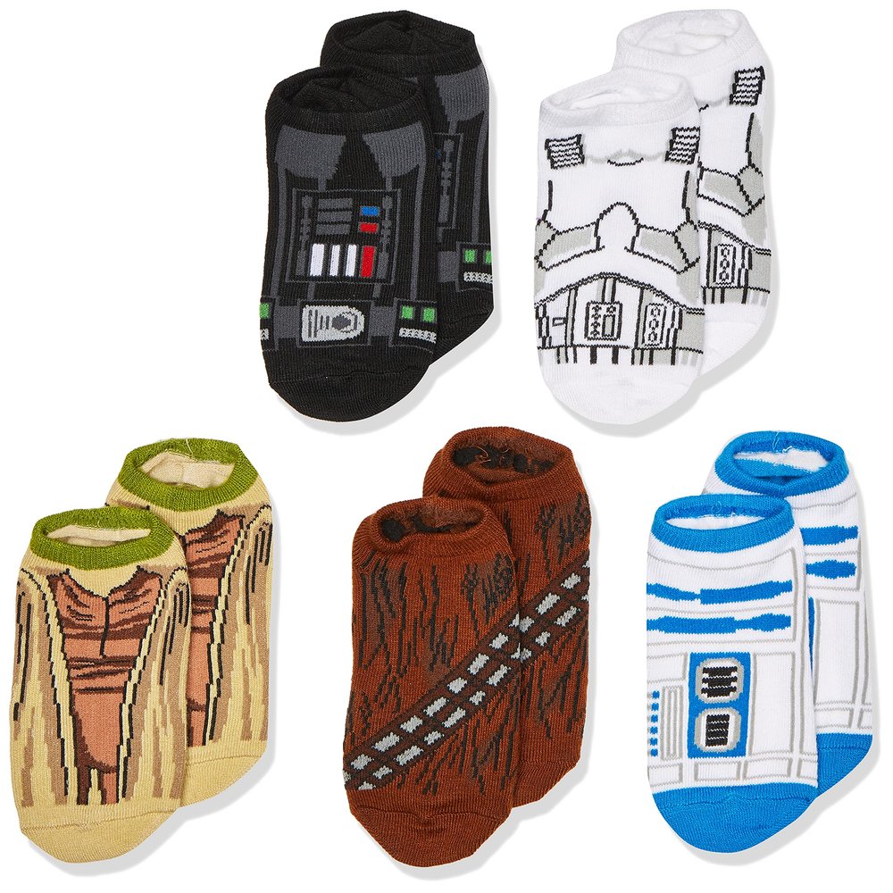 STAR WARS Boys 5 Pack No Show Socks