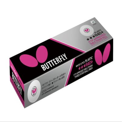 Butterfly R40+ Table Tennis Balls - 40mm White Ping Pong Ball - ITTF Certified Professional Table Tennis Ball- Poly Table Tennis Ball - 3 Pack or 12 Pack