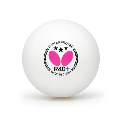 Butterfly R40+ Table Tennis Balls - 40mm White Ping Pong Ball - 3 Pack