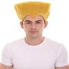 HPO Men's 9" Anime Strong Colonel General Cosplay Wig - Short Length Straight Electric Yellow Spiked Hair - Breathable Capless Cap Design