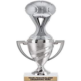 Crown Awards Basketball Trophy, 10" Silver Cup Basketball Award Trophies with Engraving Included, 5 Pack