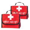 AOUTACC Nylon First Aid Empty Kit,Compact and Lightweight First Aid Bag for Emergency at Home, Office, Car, Outdoors, Boat, Camping, Hiking(Bag Only) (2 Pack Red Foldable) view 1