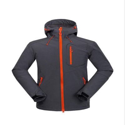 Jueshanzj Men's Windproof Camping Hiking Hooded Mountain Jacket Gray XXXL