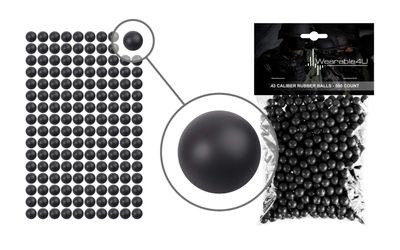 Wearable4U .43 Caliber Rubber Balls New Reusable Training Soft Rubber Balls for Paintball Guns (500 Rounds, Black)