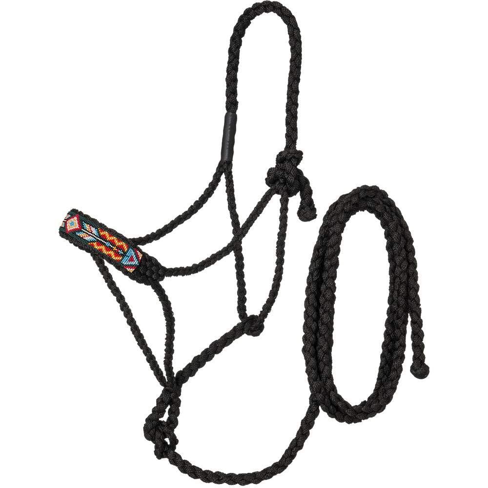 Tough 1 Beaded Mule Halter w.Lead Black Arrow