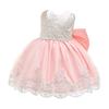 3-4Years Girls Dress Lace Princess Baptism Cocktail Party Flower Bowknot with Headwear(Pink 100) view 4
