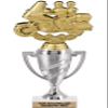 Crown Awards Bike Touring Trophy, 10" Silver Cup Bike Touring Trophies with Engraving Included, 5 Pack view 1