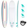 WAVESTORM Classic Soft Top Foam 8ft Surfboard Surfboard for Beginners and All Surfing Levels Complete Board Set Including Accessories Leash and Fins,Burst,8 Feet x 22.5 Inch x 3.25 Inch view 1