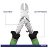 Mustad Double Leverage Side Cutters, Golf Grip Handles, Green, 8" view 2