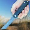 Damascus Pocket Folding Knife, Solid Tc4 Titanium Handle, 67 Multi-Layered Damascus VG10 Steel Tanto Blade (Saint DXT) view 2