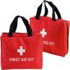 AOUTACC 2 Pack Nylon First Aid Empty Kit,Compact and Lightweight First Aid Bag for Emergency at Home, Office, Car, Outdoors, Boat, Camping, Hiking(Bag Only) (2 Pack Red With Handles) view 1