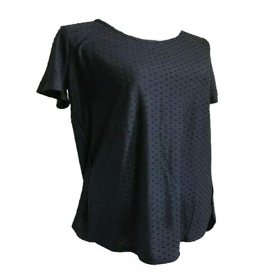 Adrianna Papell Women's Raised Polka Dot Tee (Black, S)