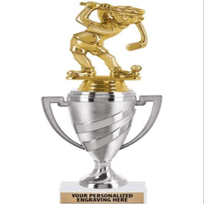 Crown Awards Golf Trophy, 9.5" Silver Cup Funny Golf Trophies with Engraving Included, 5 Pack