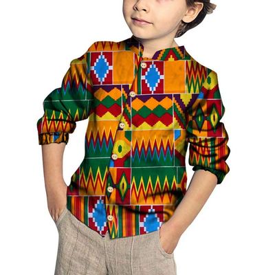 XIAOHUAGUA Little Boys Long Sleeves Tops African Teen Kids Girl Sports Wax Print Coat