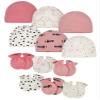 Onesies Brand Unisex Baby 12-Piece Cap and Mitten Set, Pink Bunny, Newborn US view 1