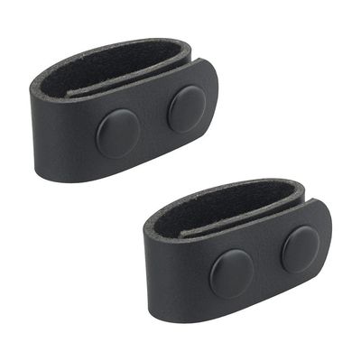 Gexgune Duty Belt Keeper Leather Tactical Belt Keeper Loop Belt Buckle for 22 1/4 Inch with Double Snap, (2Pack, Black)