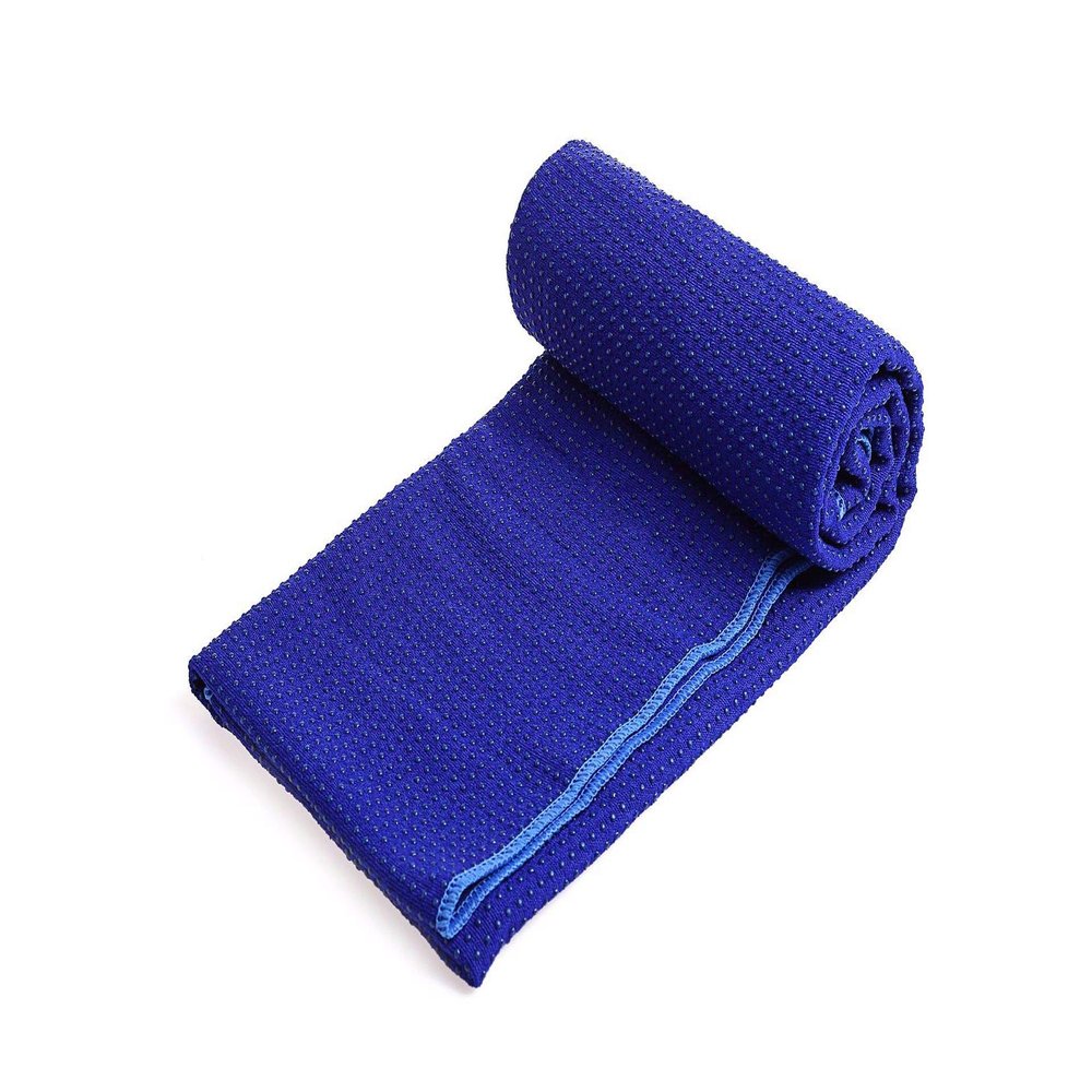 Honeystore Yoga Towels for Hot Yoga Non Slip Yoga Mat Towel with Grip Dots Dark Blue