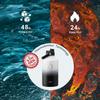 BUZIO 64oz Insulated Water Bottle with Straw Lid and Flex Cap, Stainless Steel Powder-Coat Water Flask, Keep Beverage Cold for 48 Hrs Hot for 24 Hrs Simple Thermo Canteen Mug, White and Black view 2
