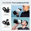 BUZIO 64oz Insulated Water Bottle with Straw Lid and Flex Cap, Stainless Steel Powder-Coat Water Flask, Keep Beverage Cold for 48 Hrs Hot for 24 Hrs Simple Thermo Canteen Mug, White and Black view 3
