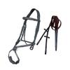Exion Figure 8 English Jumping Bridle with Soft Padding & Rubber Reins | Anatomical Mono Crown | Grakle Noseband Mexican Bridle with SS Buckles | Premium Horse Bridle for Jumping & Eventing view 1