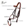 Exion Premium English Leather Figure 8 Bridle with Silver Clincher Noseband & Browband | Soft Padded Anatomical Crown Piece | Rubber Reins | Adjustable Fit | Jumping, Hunter, Eventing view 4