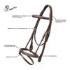 ExionPro Exion English Jumping Bridle with Flash & Rubber Reins  Anatomical Padded Horse Bridle  Premium Leather Designer Stitched Hunter Jumper Tack  SS Buckles  Pony, Cob, Full, Warmblood view 4