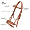 ExionPro Exion English Jumping Bridle with Flash & Rubber Reins  Anatomical Padded Horse Bridle  Premium Leather Designer Stitched Hunter Jumper Tack  SS Buckles  Pony, Cob, Full, Warmblood view 4