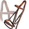 ExionPro Exion English Jumping Hunter Bridle with Removable Flash Noseband & Rubber Reins | Soft Padded Raised Snaffle Browband & Noseband | Anatomical Anti-Pressure Headpiece | Leather Horse Bridle view 2
