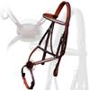 Exion Premium English Leather Figure 8 Bridle with Silver Clincher Noseband & Browband | Soft Padded Anatomical Crown Piece | Rubber Reins | Adjustable Fit | Jumping, Hunter, Eventing view 2