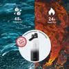 BUZIO Insulated Water Bottle with Straw Lid and Flex Cap, 40oz Modern Double Vacuum Stainless Steel Water Flask, Cold for 48 Hrs Hot for 24 Hrs Simple Thermo Canteen Mug, White and Black view 2