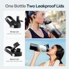 BUZIO Insulated Water Bottle with Straw Lid and Flex Cap, 40oz Modern Double Vacuum Stainless Steel Water Flask, Cold for 48 Hrs Hot for 24 Hrs Simple Thermo Canteen Mug, White and Black view 3