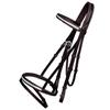 ExionPro Exion English Jumping Bridle with Flash  Anatomical Padded Crownpiece & SS Clincher Studded Browband  Premium Leather Horse Bridle with Contrast Stitching & Rubber Reins view 2