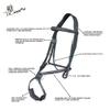 Exion Figure 8 English Jumping Bridle with Soft Padding & Rubber Reins | Anatomical Mono Crown | Grakle Noseband Mexican Bridle with SS Buckles | Premium Horse Bridle for Jumping & Eventing view 4