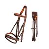 ExionPro Exion English Jumping Hunter Bridle with Removable Flash Noseband & Rubber Reins | Soft Padded Raised Snaffle Browband & Noseband | Anatomical Anti-Pressure Headpiece | Leather Horse Bridle view 1