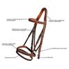 ExionPro Exion English Jumping Hunter Bridle with Removable Flash Noseband & Rubber Reins | Soft Padded Raised Snaffle Browband & Noseband | Anatomical Anti-Pressure Headpiece | Leather Horse Bridle view 4