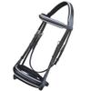 Exion Dressage Bridle for Horse with White Piping  Premium Padded Leather English Bridle with Detachable Flash & Web Reins  Black, Brown  Cob, Full, Pony, Warmblood view 2