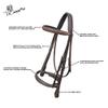 Exion Dressage Bridle for Horse Padded AntiPressure Crownpiece, Crank Noseband, Braided Browband & Web Reins Premium Leather Dressage Bridle for Show, Training view 4
