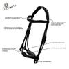 Exion Horse Dressage Bridle with Web Reins | Broad Anatomic Crownpiece, Crank Noseband & Browband & Reins with Hand Stoppers | Dressage Bridles for Horses view 4