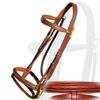Exion Quick Change Snap English Bridle with Brass Hardware  Soft Lined Anatomical Horse Bridle with Rubber Reins  Snap-On Crown & Cheekpiece  Gold Tone Buckles  Padded Jumping Tack Set view 1