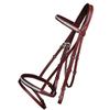 ExionPro Exion English Jumping Bridle with Flash  Anatomical Padded Crownpiece & SS Clincher Studded Browband  Premium Leather Horse Bridle with Contrast Stitching & Rubber Reins view 2