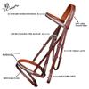 ExionPro Exion English Jumping Bridle with Flash  Anatomical Padded Crownpiece & SS Clincher Studded Browband  Premium Leather Horse Bridle with Contrast Stitching & Rubber Reins view 4